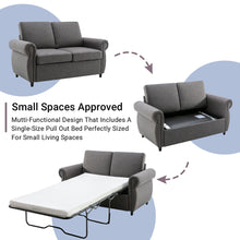 Load image into Gallery viewer, Pull Out Sofa Bed Loveseat Sleeper With Twin Size Memory Mattress With Two USB Ports For Living Room Spaces