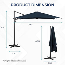 Load image into Gallery viewer, Round Cantilever Patio Umbrella With 360 Rotation & Infinite Tilt Adjustment