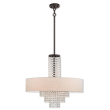 Load image into Gallery viewer, 28" Five Light Metal Dimmable Chandelier With Shades - Bronze