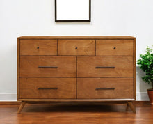 Load image into Gallery viewer, Wood Seven Drawer Double Dresser - Brown