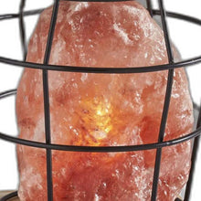 Load image into Gallery viewer, Himalayan Salt Accent Lamp With Cage Shade - Black
