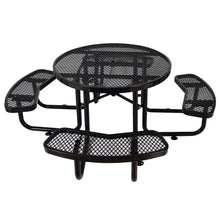 Load image into Gallery viewer, Round Outdoor Steel Picnic Table With Umbrella Pole
