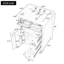 Load image into Gallery viewer, Freestanding Bathroom Vanity With Sink, 3 Drawers & Flip-Out Drawer