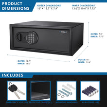Load image into Gallery viewer, 1 2 Cu Ft Digital Keypad Security Safe - Black