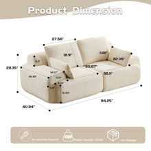 Load image into Gallery viewer, 2 Seater Large Sectional Couches For Living Room
