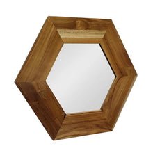 Load image into Gallery viewer, 19" Hexagon Solid Framed Accent Mirror - Natural