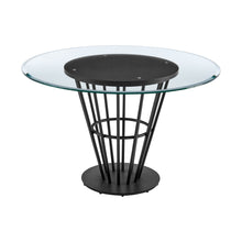 Load image into Gallery viewer, 48" Glass And Iron Pedestal Base Round Top Dining Table - Brown