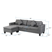 Load image into Gallery viewer, Sectional Sofa Set For Living Room With L Shape Chaise Lounge, Cup Holder And Left Or Right Hand Chaise Modern 4 Seat