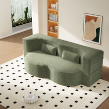 Load image into Gallery viewer, Modern Floor Sofa With 2 Pillows, Convertible Twin Size Folding Mattress For Living Room