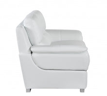 Load image into Gallery viewer, Leather Match Arm Chair - White And Silver