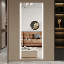 Load image into Gallery viewer, Round Lighted Frameless Full Length Hanging Mirror - Silver