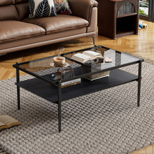 Load image into Gallery viewer, Rectangle Coffee Table With Tempered Glass Top And Legs, Modern Table For Living Room