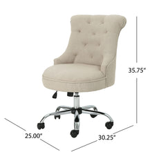 Load image into Gallery viewer, Fidelity - Upholstered Office Chair With Sloped Arms And Rolled Backrest - Wheat / Chrome