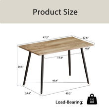Load image into Gallery viewer, Modern Minimalist 47" Wood Dining Table With Metal Legs For 4 - Wood