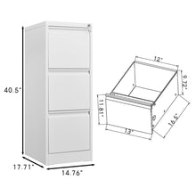Load image into Gallery viewer, Durable Metal 3 Drawer File Cabinet With Lock For Office Storage