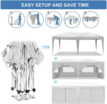 Load image into Gallery viewer, 10'X20' Ez Pop Up Canopy Outdoor Portable Party Folding Tent With 6 Removable Sidewalls + Carry Bag + 4 Pieces Weight Bag