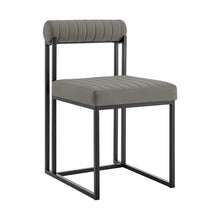 Load image into Gallery viewer, Upholstered Faux Leather Open Back Dining Side Chairs (Set of 2) - Gray