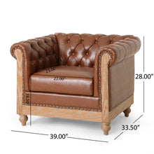 Load image into Gallery viewer, Luminex - Tufted Upholstered Club Chair With Nailhead Accents And Scrolled Tuxedo Arms