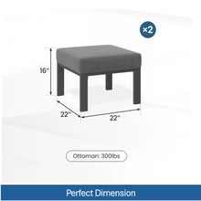 Load image into Gallery viewer, All-Weather Patio Ottomans With Thick Cushions (Set of 2)