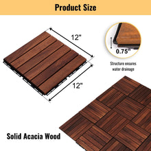Load image into Gallery viewer, Interlocking Deck Tiles Striped Pattern, Waterproof Anti Mildew Brown