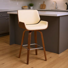 Load image into Gallery viewer, Swivel, Counter Height Bar Chair - Cream / Brown