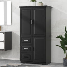 Load image into Gallery viewer, Tall And Wide Storage Cabinet With Doors, 3 Drawers