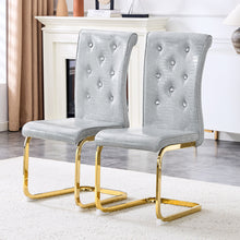 Load image into Gallery viewer, Elegant Design Alligator Skin Upholstered Dining Chairs