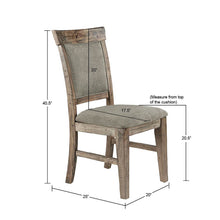 Load image into Gallery viewer, Dining Side Chair Set With Cushioned Back And Seat (Set of 2) - Weathered Gray / Natural