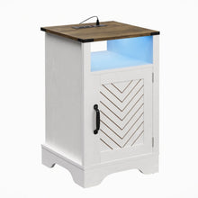 Load image into Gallery viewer, Farmhouse Nightstand With Charging Station & Storage