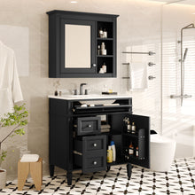 Load image into Gallery viewer, Bathroom Vanity With Medicine Cabinet, Royal Mirror Cabinet, Modern Bathroom Storage Cabinet With 2 Soft Closing Doors And 4 Drawers