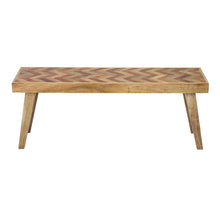 Load image into Gallery viewer, Artisan - Handcrafted Mango Wood Bench Rustic Boho Style - Natural
