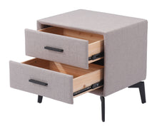 Load image into Gallery viewer, 20" Fabric Wood And Steel End Table With Two Drawers - Gray And Black