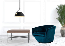 Load image into Gallery viewer, Velvet Solid Color Barrel Chair - Dark Teal And Black