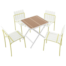 Load image into Gallery viewer, 4 Piece Set Of Modern Color Block Designed Single Chairs With Folding Square Table