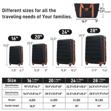 Load image into Gallery viewer, Hardshell Luggage Sets 4 Pieces + Bag Spinner Suitcase With Tsa Lock Lightweight - 16" / 20" / 24" / 28" Luggages