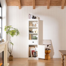 Load image into Gallery viewer, Retro Style 75'' Tall Display Shelf With Cabinet For Hallways Living Room Kitchen - White