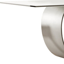 Load image into Gallery viewer, Glass Metal Pedestal Base Dining Table - Clear / Gray