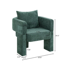 Load image into Gallery viewer, Modern 3 Leg Chenille Accent Chair With Ergonomic Arms & Removable Pillow
