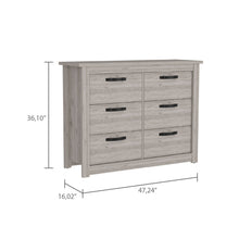 Load image into Gallery viewer, Six Drawer Dresser - Oak
