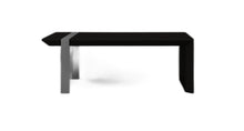 Load image into Gallery viewer, 48" Wood And Stainless Steel Distressed Sled Coffee Table - Espresso