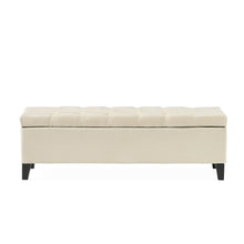 Load image into Gallery viewer, Nebulous - Upholstered Storage Ottoman With Diamond Tufting - Ivory