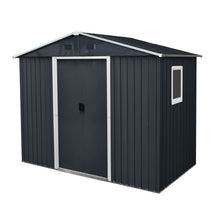 Load image into Gallery viewer, 8Ft X 4Ft Outdoor Metal Storage Shed With Window And Metal Foundation For Backyard, Patio, Lawn