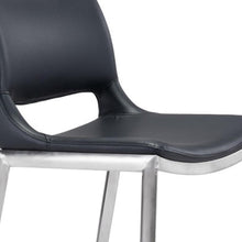 Load image into Gallery viewer, 25" Steel Low Back Counter Height Bar Chairs (Set of 2) - Black And Silver