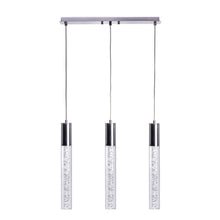 Load image into Gallery viewer, Three Light Transparent Metal Dimmable Smart Enabled Chandelier With Shades - Black / Clear