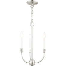 Load image into Gallery viewer, 19" Three Light Metal Dimmable Chandelier With Shades - Nickel