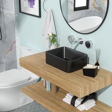 Load image into Gallery viewer, Sleek Ceramic Rectangular Vessel Bathroom Sink
