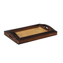 Load image into Gallery viewer, 20" Rectangular Woven Wood Tray With Handles (Set of 3) - Brown