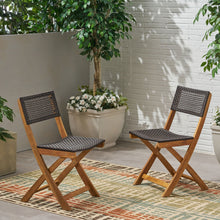 Load image into Gallery viewer, Bistro Foldable Chair With Wicker Backrest