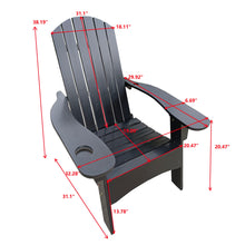 Load image into Gallery viewer, Outdoor Or Indoor Wood Adirondack Chair With An Hole To Hold Umbrella, On The Arm