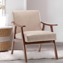 Load image into Gallery viewer, Mid Century Modern Accent Chair With Solid Wood Frame And Extra Thick Backrest